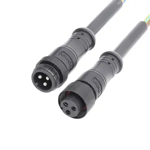 AOHUA IP65 M16 connecteur étanche à écrou en métal 3 broches connecteur de lampadaire Led moulage par injection avec câble 1.0/0.75/0.5mm2