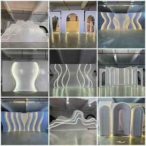 LEDA Customized <b>party</b> <b>supplies</b> large wedding event stage acrylic arch wedding decoration background wall - Product Image 5