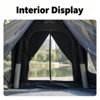 Tente gonflable pour temps froid, tente de camping d'hiver, tente pneumatique 4 saisons, tente familiale imperméable pour le glamping avec grand auvent