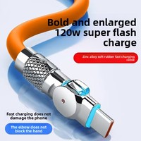 Câble de charge rapide Micro-USB rotatif à 180° 120W 3A pour téléphones mobiles Android avec conducteur en cuivre composite