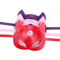 Fait à la main renard cuir Pu exotique Eyepatch Roleplay Sexy masque facial pour adulte femme Bondage Pu cuir renard fétiche masque pour les yeux