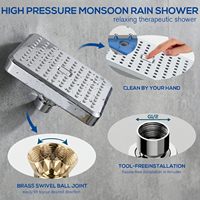 Pommeau de Douche Portable en ABS Chromé, Triple Mode de Jet, Haute Pression, Économie d'Eau, Écologique, pour Salle de Bain, Hôtel 1