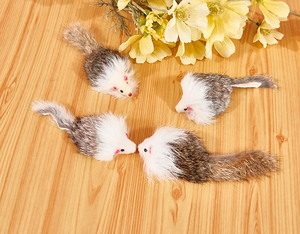 Coda lunga pelliccia di coniglio gatto topi giocattolo all'ingrosso volant suono pelliccia di coniglio Mini Mouse topi giocattoli per gatti - Product Image 6