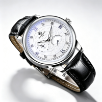 Montre mécanique automatique pour homme, cadran vintage, diamants incrustés, phase de lune, calendrier, étanche, montre de luxe pour homme