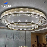 Plafonniers LED en cristal de fer à haute luminosité, hall d'hôtel, centre commercial, projet personnalisé, lampe de plafond