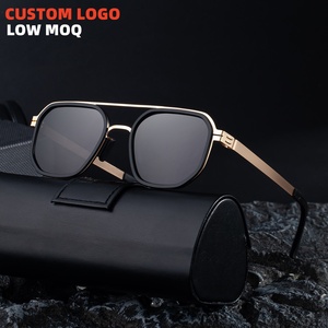 Nuova moda stile Punk Designer Logo personalizzato quadrato in metallo doppio ponte UV400 sfumature occhiali da <span class=keywords><strong>sole</strong></span> occhiali da <span class=keywords><strong>sole</strong></span> per Unisex - Product Image 1