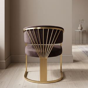 Ensemble de chaises de salle à manger pour hôtel de luxe moderne, en acier inoxydable, tissu en velours noir capitonné, pour salon, chambre, restaurant, respectueux de l'environnement - Product Image 2