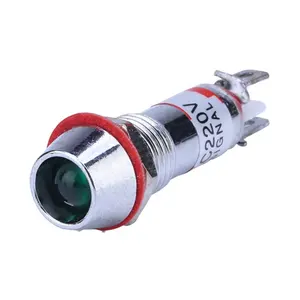 Factory Price 8mm Concave Round Red Green White Blue Yellow 5mm Led 220v Plastic signal Indicator Lights Lamp