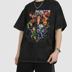 T-Shirt à manches courtes pour hommes, Streetwear, Harajuku, Hip Hop, surdimensionné, délavé, Anime Hunter X Hunter, graphique, été <span class=keywords><strong>2023</strong></span> - Product Image 5