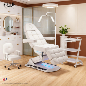 Fauteuil de Salon de Beauté Moderne en Cuir Synthétique, <span class=keywords><strong>Lit</strong></span> de Beauté Électrique à 4 Moteurs, Table et <span class=keywords><strong>Lit</strong></span> de Massage pour Extensions de Cils et Soins du Visage - Product Image 1
