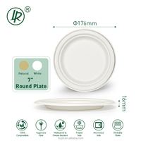 Assiettes jetables en bambou biodégradables de Microwavable pour la restauration rapide Blanc écologique assiettes à papier jetables dégradables de 7 pouces