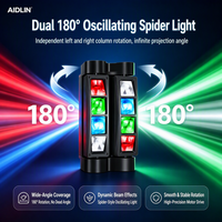 Promotion Projecteur LED Spider à 8 têtes mobiles 8x3W RGBW Beam DMX512 à activation sonore pour DJ, discothèque, bar, mariage, fête