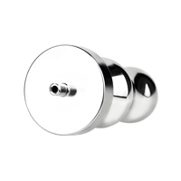 FRRK Plug anal en métal à toucher lisse pour massage de la prostate adulte, perles anales BDSM, plug anal avec cathéter urinaire et anneau pénien