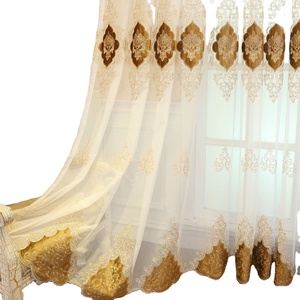 European Luxury Customizable Modern Grommet <strong>Curtains</strong> Velvet Embroidered Tulle Living Room <strong>Kitchen</strong> Bedroom Sheer <strong>Curtain</strong> 100% - Product Image 1