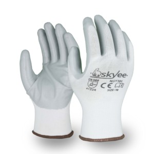 Skyee Custom Glad Nitril Gecoat Anti-Cut Slijtvast Wit Nylon Beschermen Veiligheidswerk Constructie Handschoen Vissen Duiken - Product Image 1