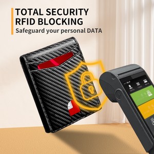 Ultra Thin Multi Card Slot Tri Fold Carbon Fiber <b>Wallet</b> <b>Rfid</b> Blocking <b>Men's</b> Everyday Use Black - Product Image 4