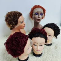 Promotion Letsfly 8$ Perruques Lace 13x1 Courtes Coupe Pixie Cheveux Humains Naturels 100% Vente Chaude Pas Cher En Gros 1BT350
