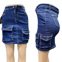 Nouvelle mini-jupe en jean cargo décontractée taille haute coupe crayon, séchage rapide, traitement sans repassage pour femme, collection printemps, vente en gros