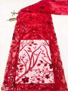 <span class=keywords><strong>Tissu</strong></span> en dentelle de tulle français brodé de perles et de sequins, motif végétal, <span class=keywords><strong>haute</strong></span> qualité, prix de gros abordable - Product Image 3