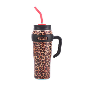 New Arrival 40oz High Capacity Vacuum Insulated Stainless Steel Tumbler <b>with</b> Handle and <b>Straw</b> Cap for Camping Travel - Product Image 6