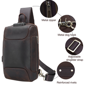 Hommes Vintage Usb Port <span class=keywords><strong>De</strong></span> Charge Unique Épaule Antivol Véritable <span class=keywords><strong>Sac</strong></span> à <span class=keywords><strong>Bandoulière</strong></span> En <span class=keywords><strong>Cuir</strong></span> Avec Verrouillage Par Mot <span class=keywords><strong>De</strong></span> Passe - Product Image 5