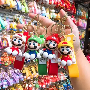 2023 Super Bross Figuras Irmãos llaveros Chaveiro Broos Atacado Pvc Cartoon Silicona Por Prefeito Pingente Chaveiro Mario Bros