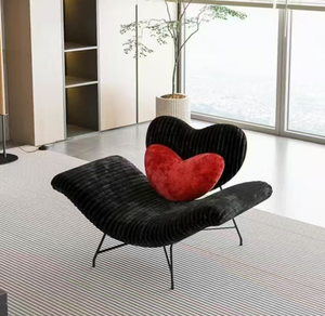 Sillón Moderno de Terciopelo con Rayas, Estilo Francés Crema, Respaldo Sólido, Giratorio, Estilo Mid-Century, Mueble para Sala de Estar - Product Image 1