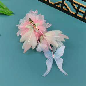 Nouvelle Coiffure Hanfu Papillon Pivoine Rose Faite à la Main Style Antique Original 2026, Accessoire Cheveux pour Maquillage Doux et Coiffure Élégante - Product Image 2