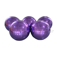 Ballon miroir gonflable en PVC violet professionnel de 1,5 m, plus grand, pour la décoration de scène de boîte de nuit, boule de Noël
