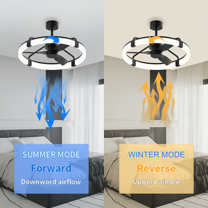 28Inch Large Black Ceiling <b>Fan</b> with Light Modern LED Circular <b>Fan</b> Fixture with Remote Control for Living Room Home Decor - Product Image 4