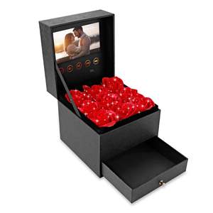 กล่องของขวัญพร้อมหน้าจอ LCD HD ขนาด 7 นิ้ว แบบกำหนดเอง กล่องใส่ดอกกุหลาบ กล่องใส่เครื่องประดับ กล่องของขวัญวันแต่งงาน วันวาเลนไทน์ เครื่องเล่น MP4 - Product Image 1