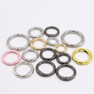 Zinc Alloy Spring Ring Keychain Accessory Round Buckle For Jewelry Doll Pendant Unisex DIY Craft 10mm Plated Metal - Product Image 3