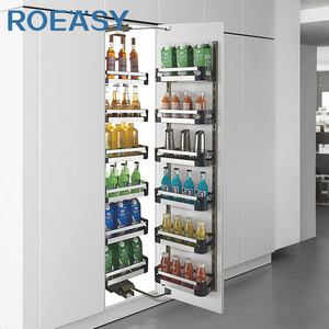 Unidad de despensa de acero inoxidable ROEASY, estante y estante de almacenamiento de bebidas, <span class=keywords><strong>armario</strong></span> <span class=keywords><strong>alto</strong></span> extraíble y organizadores de despensa - Product Image 1