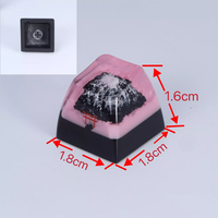 1u Handmade Personalized Artisan Cherry Blossom Mount Fuji Resin Epoxy Keycap for Mechanical Keyboard - Custom Decor