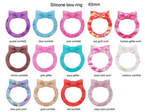 Anillos de Silicona con Diseño de Lazo de 65 mm, Anillos de Silicona con Cuentas y Lazo para Accesorios de Joyería DIY - Product Image 2