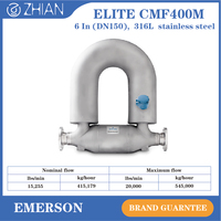 Sensor Aliran Massal Emerson Coriolis Flow Meter Micro Motion Elite CMF400M untuk Cairan dan Gas 6" DN150 Baja Tahan Karat 316L OEM