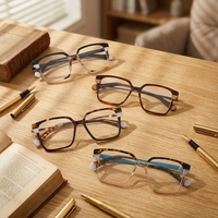 Monturas Ópticas de Acetato Premium Unisex, Gafas Geométricas de Color Transparente Vintage, Gafas de Moda al por Mayor