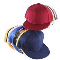 Casquette Snapback Acrylique Unie Vierge pour Extérieur, Style Hip-hop, 100% Toile, 6 Panneaux, Quatre Saisons, Personnalisable avec Broderie 3D, En Stock
