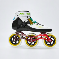 Patins à roulettes professionnels pour adultes EACH, en fibre de carbone, avec cadre en alliage d'aluminium, roues en PU, 3 roues, patins à roulettes de vitesse en ligne