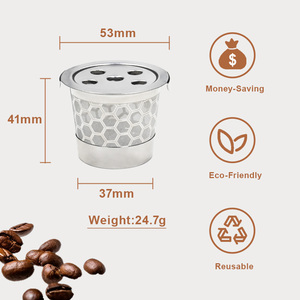 Stainless Steel Reusable K Cups Set Keurig <b>Coffee</b> Maker Multistream Technology Refillable Design Office With <b>Spoon</b> and Brush KF- - Product Image 6
