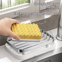 Nouveau porte-savon en acier inoxydable avec égouttoir et étagère de rangement pour comptoir de salle de bain et évier de buanderie