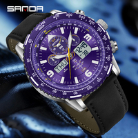 SANDA 6362 Business Elektronische Quarzuhren für Herren Modische Armbanduhr mit Datum Multifunktionaler Chronograph 5Bar Wasserdicht
