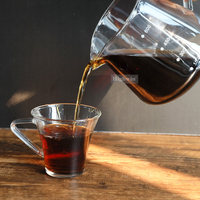 HIGHWIN OEM ODM Server Kopi Kaca Borosilikat 400ml 600ml Pitcher Kopi Tuang dengan Skala