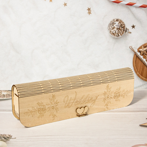 Invitation personnalisée en rouleau avec boîte en <span class=keywords><strong>bois</strong></span> découpée au laser, boîte rigide, dorure vintage rose gold, boîte d'invitation <span class=keywords><strong>de</strong></span> <span class=keywords><strong>mariage</strong></span> en <span class=keywords><strong>bois</strong></span> - Product Image 4