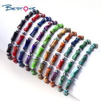 Bestone – Bracelet en pierres naturelles, magnifique bijou impérial, plaqué argent, 10 Styles, 5x12mm, vente en gros