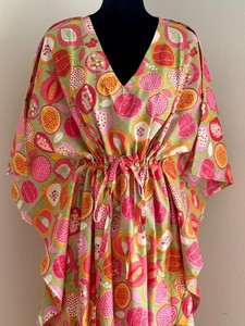 Robe Kaftan à Imprimé Floral pour Femmes, Robe Longue Bohème, Coupe Décontractée, Taille à Cordon, Style Casual - Product Image 2