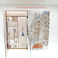 Boîte de calendrier de l'avent de Noël personnalisée de luxe, 24 jours, vide, en carton, pour compte à rebours, emballage cadeau surprise, vente en gros