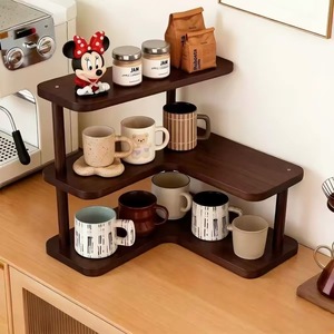 Desktop Shelf 3 Tier <b>Corner</b> Organizer For Cups Coffee Mugs <b>Storage</b> Stand Kitchen Counter Space Saver - Product Image 1