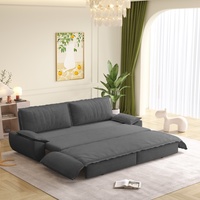 Canapé-lit convertible 3-en-1 en velours côtelé durable, 73,2 pouces, taille Queen, avec banquette escamotable, pour salon