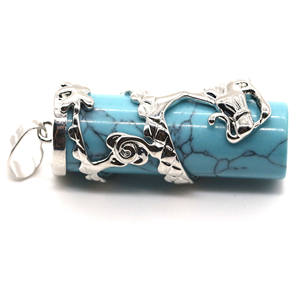 Vente en gros de pendentifs en cristal de guérison avec pierres précieuses pendentifs turquoise pour la fabrication de bijoux - Product Image 1